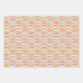 Französisch Macarons Wasserfarbe Handgemalt Geschenkpapier Set (Vorderseite)