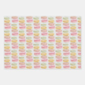 Französisch Macarons Wasserfarbe Handgemalt Geschenkpapier Set (Vorderseite 3)