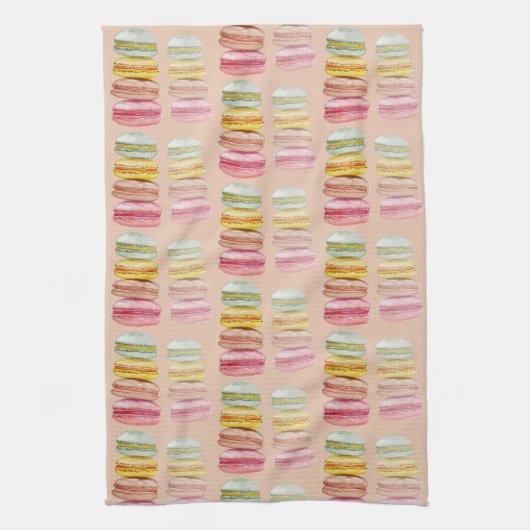 Französisch Macarons Wasserfarbe Handgemalt Geschirrtuch (Vertikal)