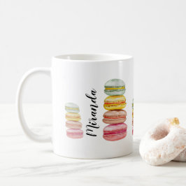 Französisch Macarons Wasserfarbe Handgemalt Kaffeetasse