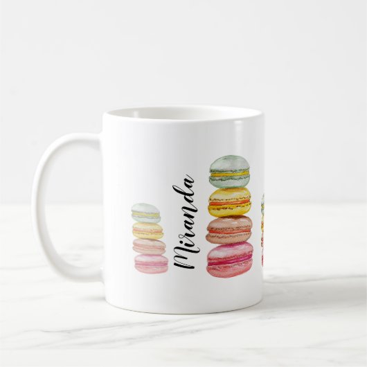 Französisch Macarons Wasserfarbe Handgemalt Kaffeetasse (Links)