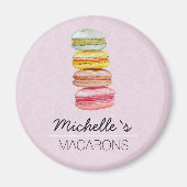 Französisch Macarons Wasserfarbe Handgemalt Magnet (Vorne)