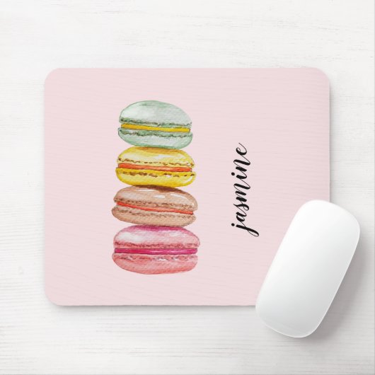 Französisch Macarons Wasserfarbe Handgemalt Mousepad (Mit Mouse)