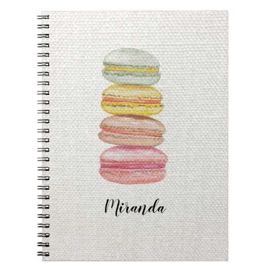 Französisch Macarons Wasserfarbe Handgemalt Notizblock (Vorderseite)