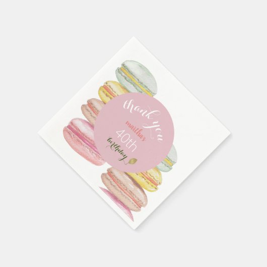 Französisch Macarons Wasserfarbe Handgemalt Serviette (Ecke)