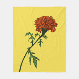 Französisch Marigold Blume Ink Zeichnend Fleecedecke