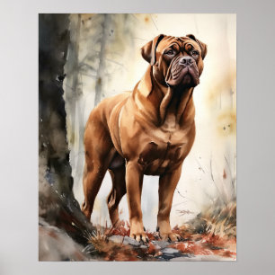 Französisch Mastiff Dog Art Print Poster