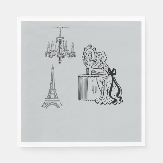Französisch Mode Paris Thema Party Papier Napkins Serviette (Vorderseite)