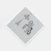 Französisch Mode Paris Thema Party Papier Napkins Serviette (Ecke)