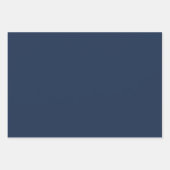 Französisch Navy Blue Solid Color Geschenkpapier Set (Vorderseite)