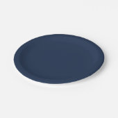 Französisch Navy Blue Solid Color Pappteller (Schrägansicht)