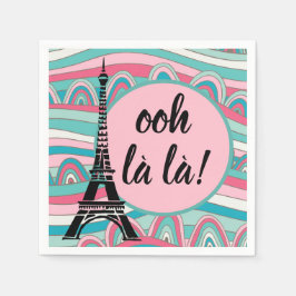 Französisch Ooh la la la/ Monogramm mit Eiffelturm Serviette