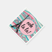 Französisch Ooh la la la/ Monogramm mit Eiffelturm Serviette (Ecke)
