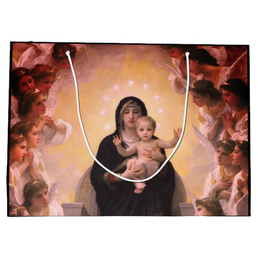 FRANZÖSISCH PAINTER Bouguereau MADONNA UND KIND Große Geschenktüte (Rückseite)