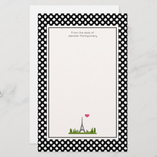 Französisch Paris mit Eiffelturm Briefpapier (Vorne/Hinten)