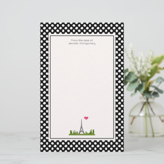 Französisch Paris mit Eiffelturm Briefpapier (Stehend Vorderseite)