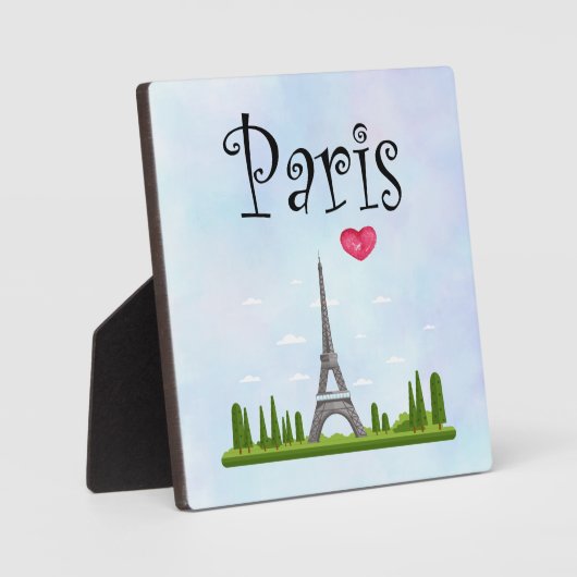 Französisch Paris mit Eiffelturm Fotoplatte (Vorderseite)