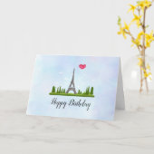 Französisch Paris mit Eiffelturm Geburtstag Karte (Gelbe Blume)