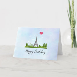 Französisch Paris mit Eiffelturm Geburtstag Karte