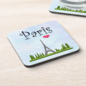 Französisch Paris mit Eiffelturm Getränkeuntersetzer (Linke Seite)