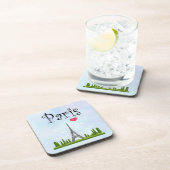Französisch Paris mit Eiffelturm Getränkeuntersetzer (Rechte Seite)