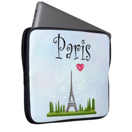 Französisch Paris mit Eiffelturm Laptopschutzhülle (Vorne Rechts)