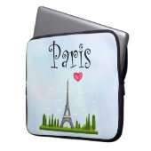 Französisch Paris mit Eiffelturm Laptopschutzhülle (Vorderseite Links)