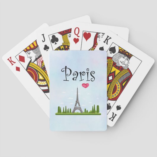 Französisch Paris mit Eiffelturm Spielkarten (Rückseite)