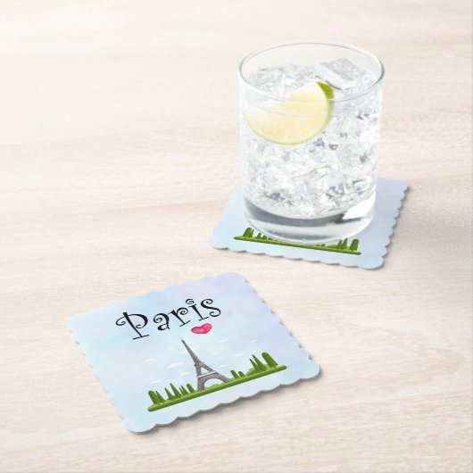 Französisch Paris mit Eiffelturm Untersetzer (Vor Ort)