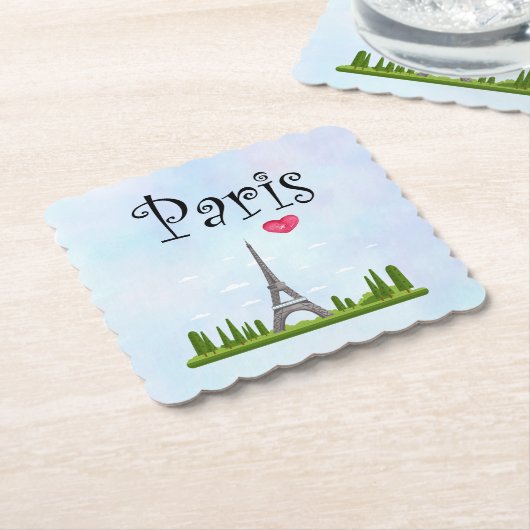 Französisch Paris mit Eiffelturm Untersetzer (angewinkelt)