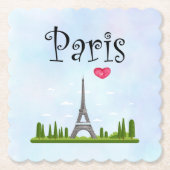Französisch Paris mit Eiffelturm Untersetzer (Vorderseite)