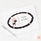 Französisch Paris Poodle Oval Gefallen Sticker (Umschlag)