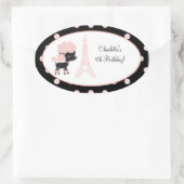 Französisch Paris Poodle Oval Gefallen Sticker (Tasche)