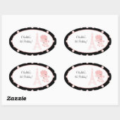 Französisch Paris Poodle Oval Gefallen Sticker (Blatt)