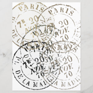 Französisch Paris Postmark Vintag Collage Scrapboo