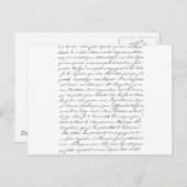 Französisch-Paris-Skript Postkarte (Vorne/Hinten)