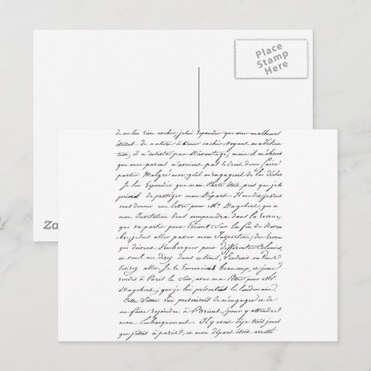 Französisch-Paris-Skript Postkarte (Vorne/Hinten)