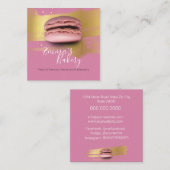 Französisch Pariser Macarons & Desserts Quadratische Visitenkarte (Vorne/Hinten)