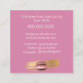 Französisch Pariser Macarons & Desserts Quadratische Visitenkarte (Rückseite)