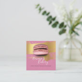 Französisch Pariser Macarons & Desserts Quadratische Visitenkarte (Stehend Vorderseite)