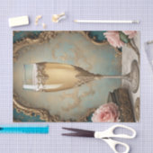 Französisch Pariser Rokoko Champagne Glass Decoupa Seidenpapier (Handwerk)