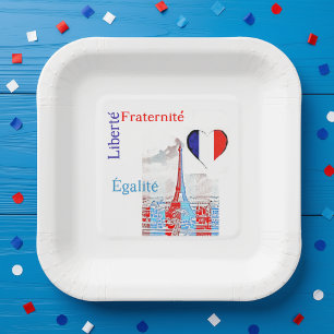 Französisch patriotisch pappteller