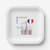 Französisch patriotisch pappteller (Vorderseite)