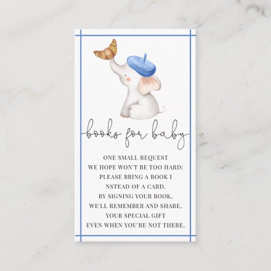 Französisch Pink Girl Babydusche Bücher für Baby Begleitkarte (Vorderseite)