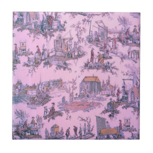 Französisch Pink Toile de Jouy Chinoiserie Stil Ru Fliese