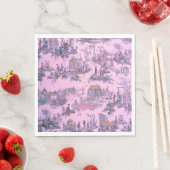 Französisch Pink Toile de Jouy Chinoiserie Stil Ru Serviette (Beispiel)
