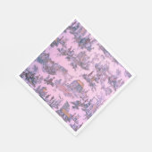 Französisch Pink Toile de Jouy Chinoiserie Stil Ru Serviette (Ecke)