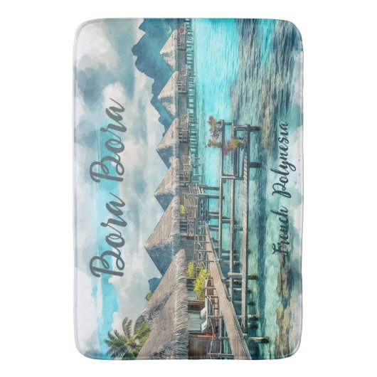 Französisch Polynesien Bora | Badematte (Vorderseite Vertikal)