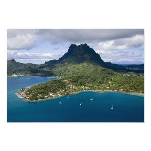 Französisch-Polynesien, Bora Bora. Luftansicht von Fotodruck