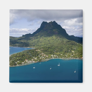 Französisch-Polynesien, Bora Bora. Luftansicht von Magnet